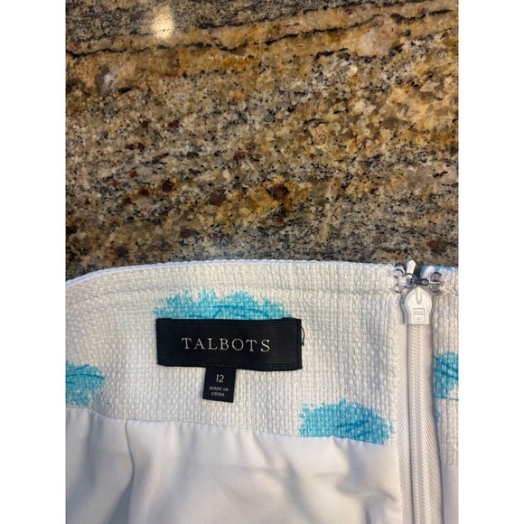 Talbots Venice Canal Print A-Line Skirt Women Size 12 Blue Yellow Pink - Picture 4 of 6